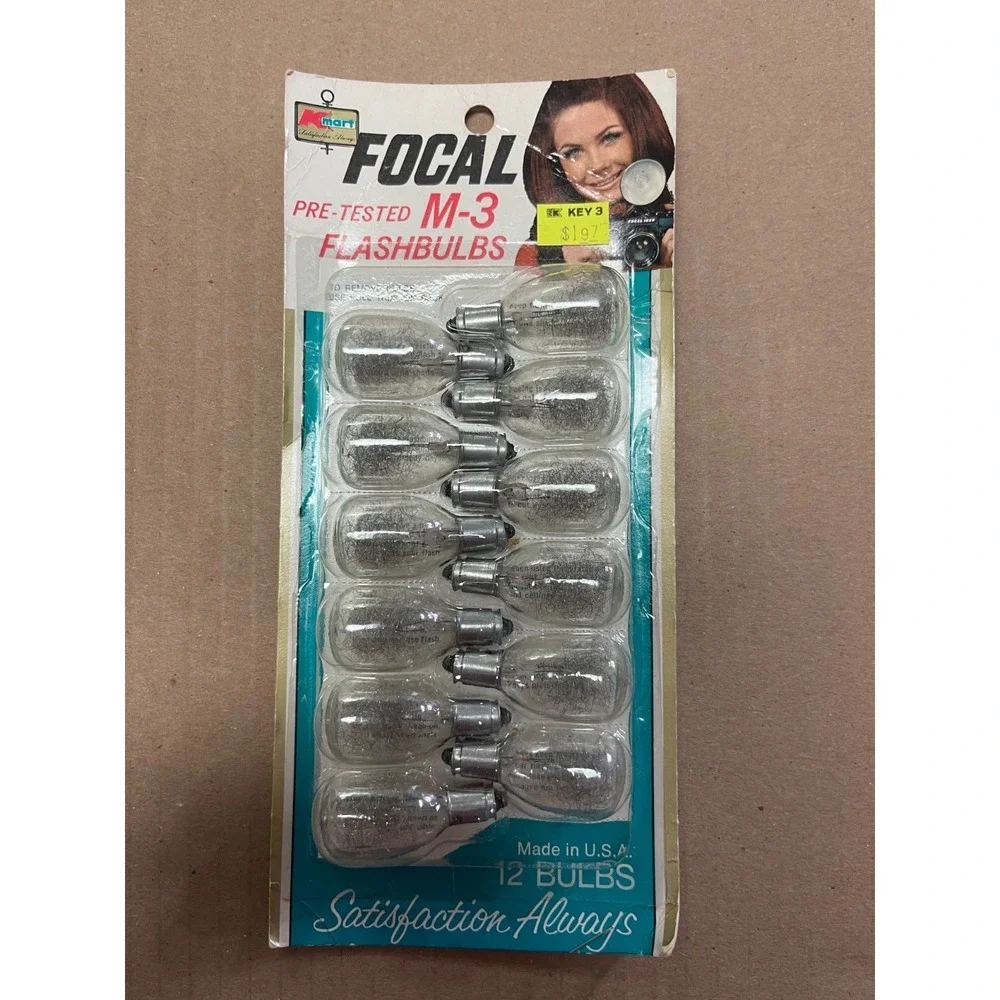 Vintage Focal M-3 Flashbulbs – 12 Pack‎ – Made in USA – New Old Stock (NOS)